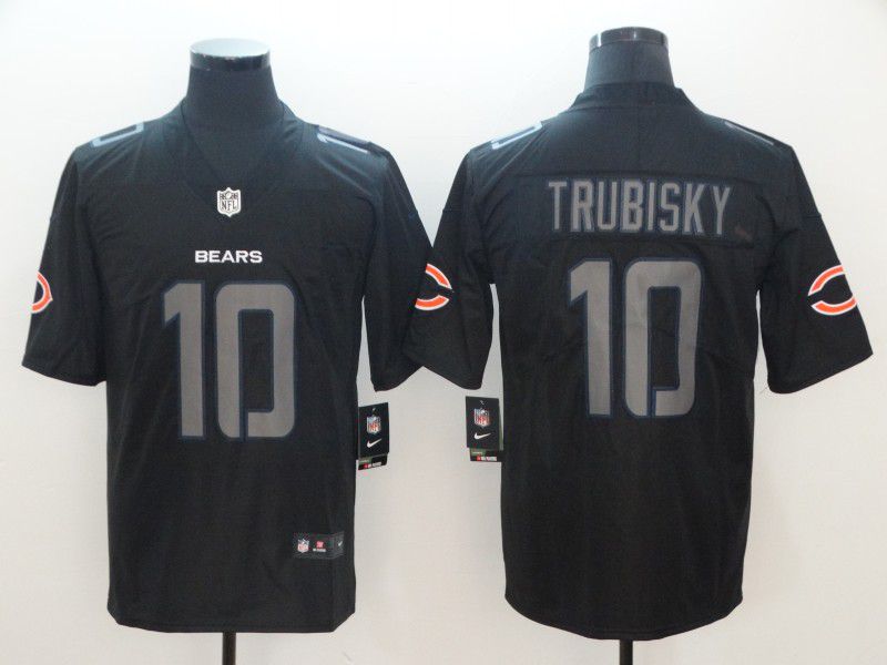 Men Chicago Bears #10 Trubisky Nike Fashion Impact Black Color Rush Limited NFL Jerseys->new york jets->NFL Jersey